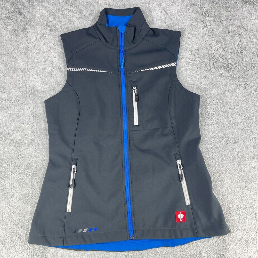 Engelbert Strauss Vest Womens Small Blue Fleece Lined Mock Neck Full Zip